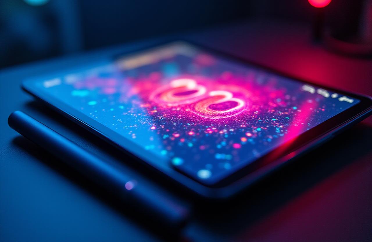 Vibrant digital illustration on a Procreate tablet screen