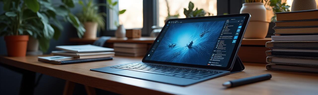 Digital artist studio with Procreate tools